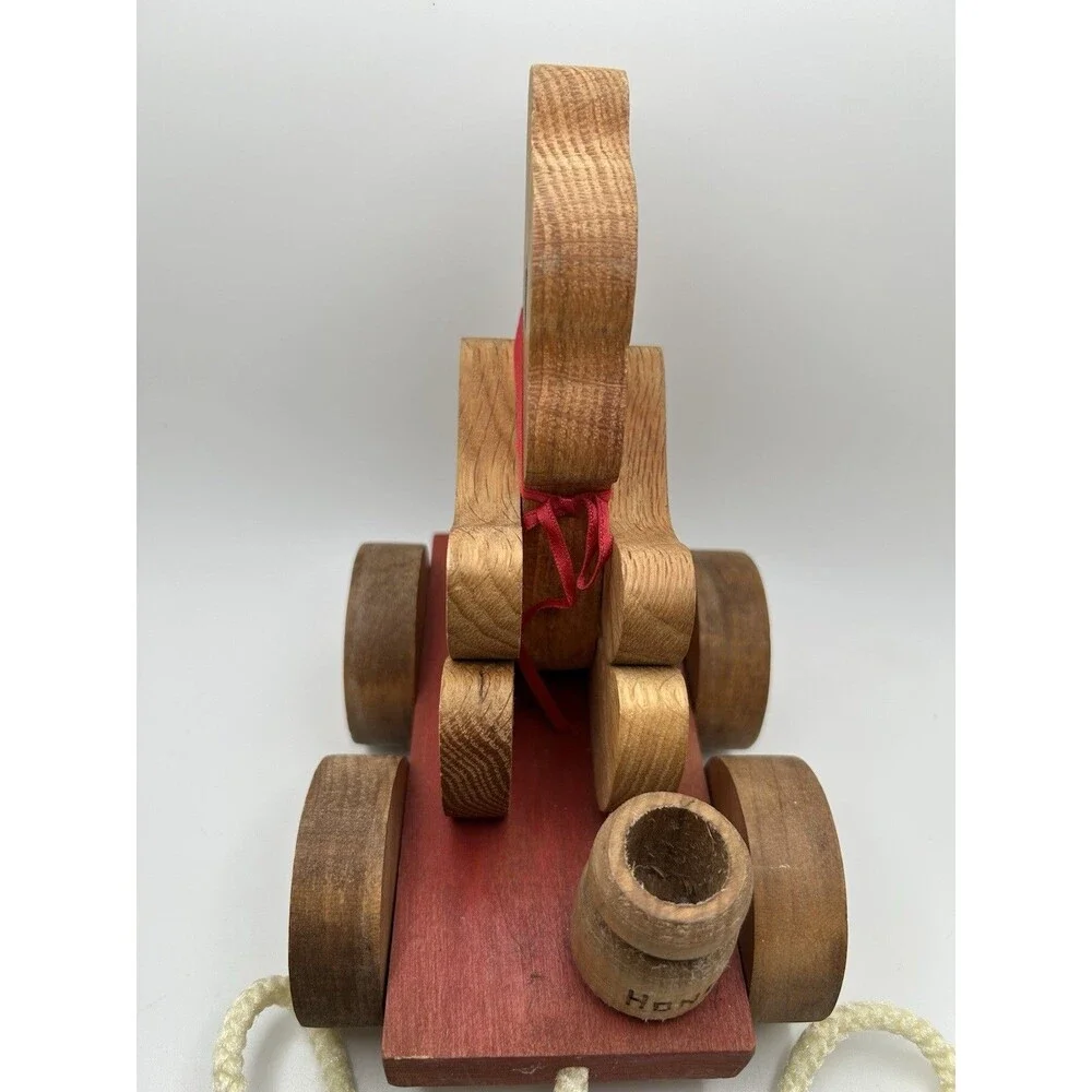 Honey Bear Pull Along Wooden Toy Classic Pooh Child Follow Behind Friend Toddler